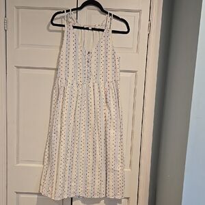 LOFT Sundress Red, White, and Blue Size 4 100% Cotton